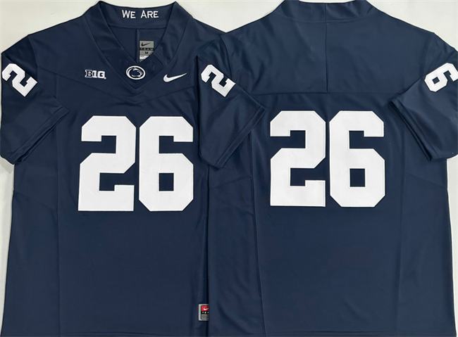 Men's Navy Penn State Nittany Lions #26 Saquon Barkley 2024 F.U.S.E. No Name Stitched Jersey